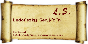 Ledofszky Semjén névjegykártya